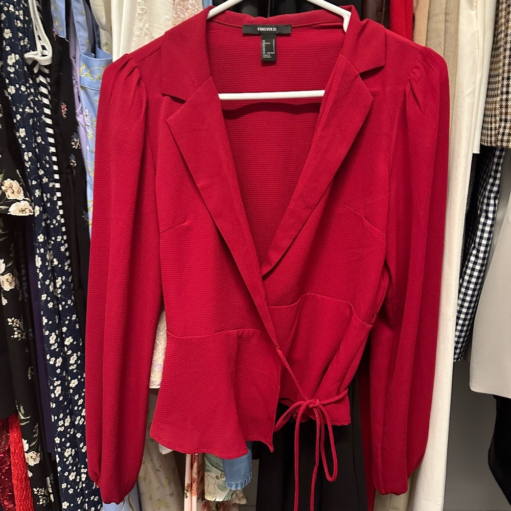 Forever21 burgundy wrap top